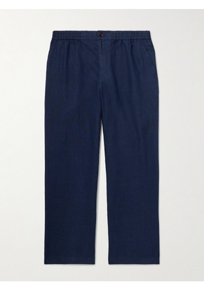 Mr P. - Arthur Wide-Leg Linen Drawstring Trousers - Men - Blue - 28