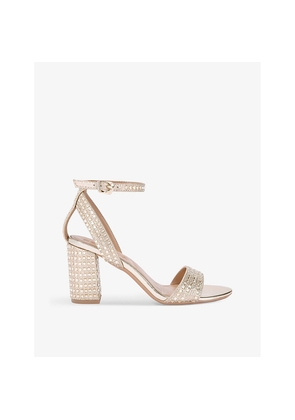 Womens Carvela Kianni Jewel-Embellished Faux-Leather Heeled Sandals