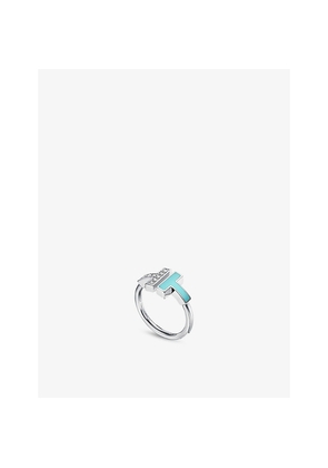 Tiffany & Co Tiffany T 18ct White-Gold, Turquoise and 0.07ct Diamond Ring
