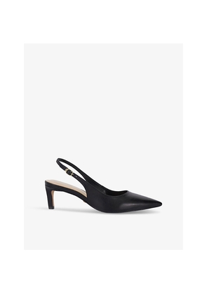 Womens Dune Celinna Kitten-Heel Leather Slingbacks
