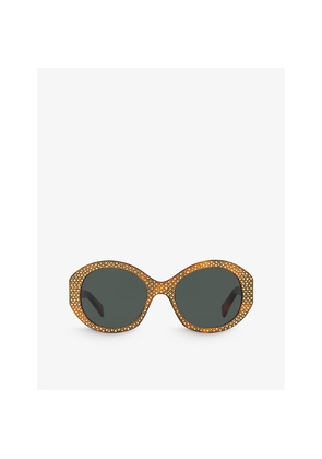 Womens Celine Cl000415 Round-Frame Acetate Sunglasses