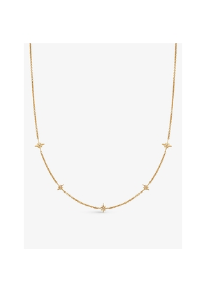 Womens Astley Clarke Celestial 18ct Yellow Gold Vermeil and White Sapphire Station Necklace