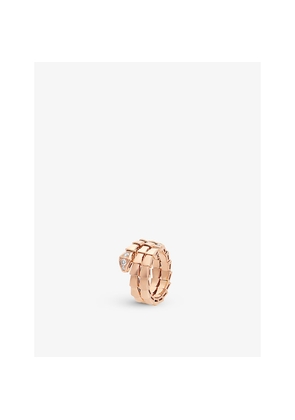 Bvlgari Serpenti Viper 18ct Rose-Gold and 0.1ct Brilliant-Cut Diamond Ring