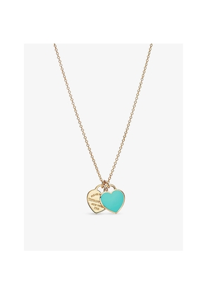 Tiffany & Co Return To Tiffany Double Heart Tag Extra-Large 18ct Yellow-Gold and Enamel Pendant Necklace