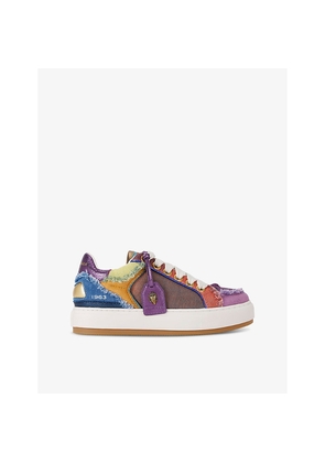 Womens Kurt Geiger London Southbank Tag Low-Top Denim Trainers