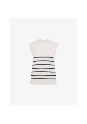 Womens Whistles Round-Neck Relaxed-Fit Striped Knitted Tank