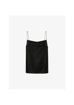 Womens Whistles Cowl-Neck Regular-Fit Stretch-Velvet Cami Top
