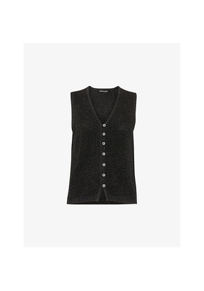 Womens Whistles V-Neck Sparkle-Knit Vest