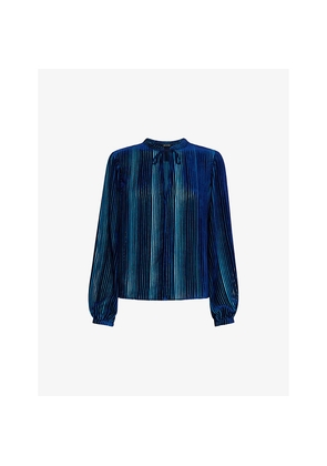Womens Whistles Devore Velvet-Texture Woven Blouse