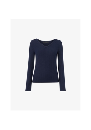 Womens Whistles V-Neck Ribbed Jersey Top