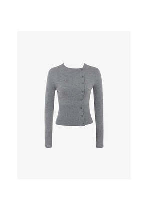 Womens Mistress Rocks Button-Down Slim-Fit Long-Sleeve Wool-Blend Cardigan