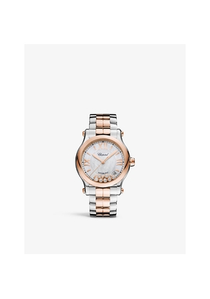Chopard 278559-6009 Happy Sport 18ct Rose Gold, Stainless-Steel and 0.35ct Diamond Self-Winding Mechanical Watch