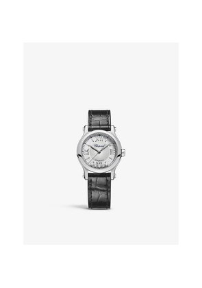 Chopard Happy Sport Stainless-Steel, Alligator-Embossed Leather and 0.25ct Diamond Self-Winding Mechanical Watch