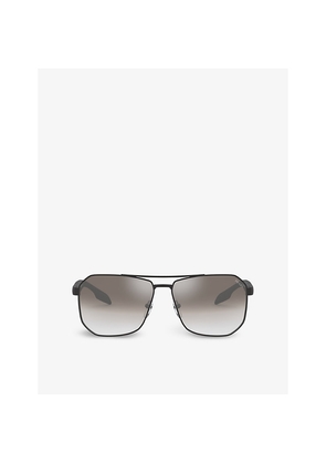 Womens Prada Linea Rossa Ps51Vs Pillow-Frame Steel Sunglasses