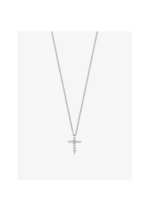 Tiffany & Co Cross Platinum and 0.21ct Diamond Melee Pendant Necklace