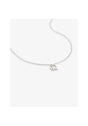 Womens Monica Vinader Q Letter-Charm Sterling-Silver Pendant Necklace