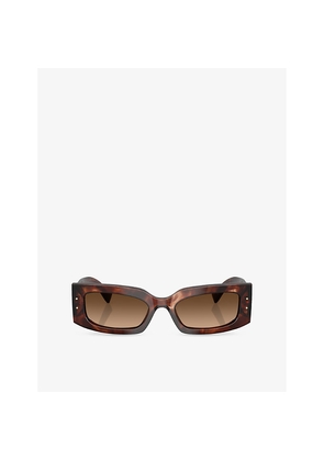 Womens Dolce & Gabbana Dg4479 Rectangle-Frame Tortoiseshell Acetate Sunglasses
