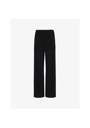 Womens Vince Elasticated-Waistband Straight-Leg High-Rise Crepe Trousers