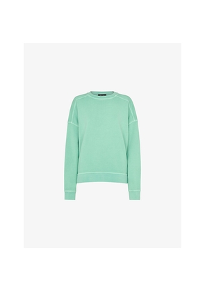 Womens Whistles Contrast-Stitch Relaxed-Fit Cotton Sweatshirt