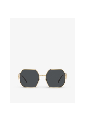 Womens Versace Ve2248 Geometric-Frame Metal Sunglasses