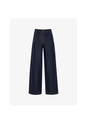 Womens Whistles Limited Edition Sandy Wide-Leg Western Denim Trousers