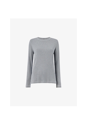 Womens Whistles Ribbed Long-Sleeve Stretch-Modal Jersey Pyjama Top