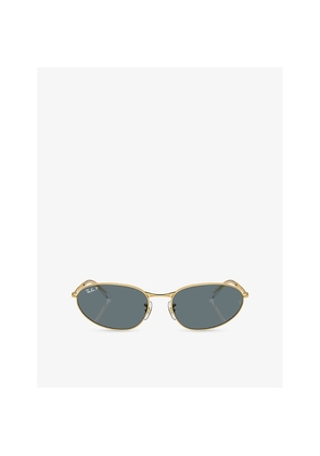 Womens Ray-Ban Rb3734 Irregular-Frame Metal Sunglasses