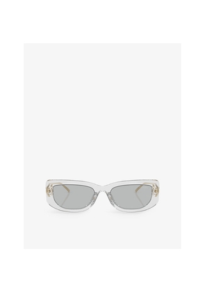 Womens Prada Pr 14Ys Transparent Rectangle-Frame Acetate Sunglasses