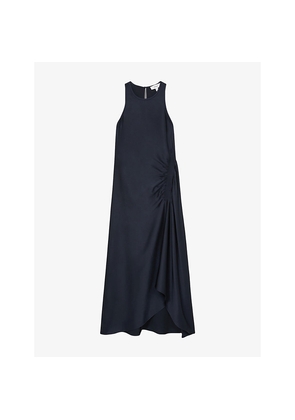 Womens Reiss Anessa Sleeveless Satin Midi Dress