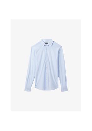 Mens Reiss Striped Long-Sleeved Cotton-Blend Shirt