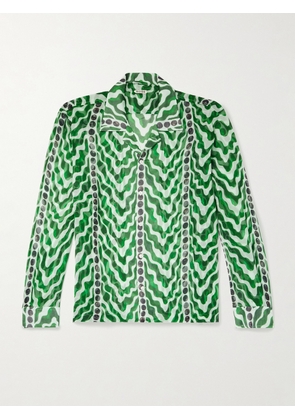 BODE - Serpentine Printed Silk Shirt - Men - Green - S