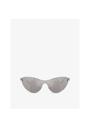 Womens Swarovski Sk7023 Cat-Eye Metal Sunglasses