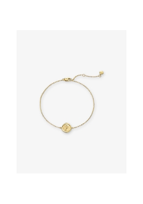 Womens Monica Vinader Mini Initial P Stamp 14ct Yellow-Gold Bracelet