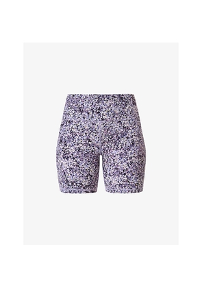 Womens Sweaty Betty Power 6 Graphic-Print Stretch-Jersey Biker Shorts