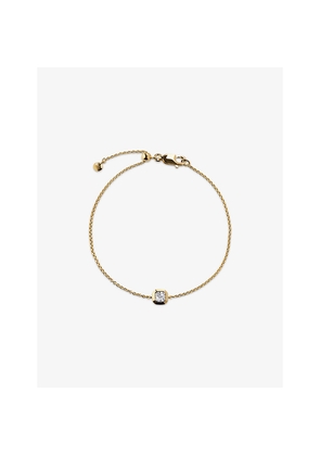 Womens Monica Vinader Asscher-Cut 0.06ct Lab-Grown Diamond and 18ct Yellow-Gold Vermeil Chain Bracelet