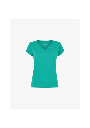 Womens Whistles Willa V-Neck Cotton-Jersey T-Shirt