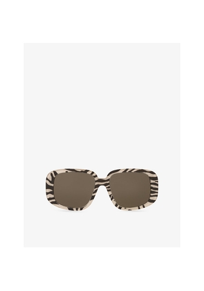 Womens Celine Cl40299U Square-Frame Zebra-Print Acetate Sunglasses