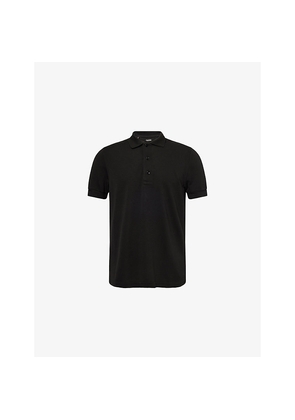 Mens Tom Ford Short-Sleeve Lyocell-Cotton Piquet Polo Shirt