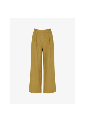 Womens Whistles Millie Straight-Leg Linen Trousers