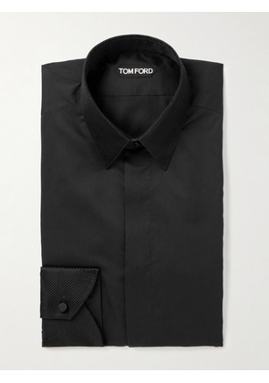 TOM FORD - Serge Cotton and Silk-Blend Shirt - Men - Black - EU 39