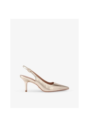 Womens Carvela Spirit Metallic Faux-Leather Slingback Courts