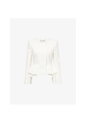 Womens Roland Mouret Peplum Round-Neck Stretch-Woven Jacket