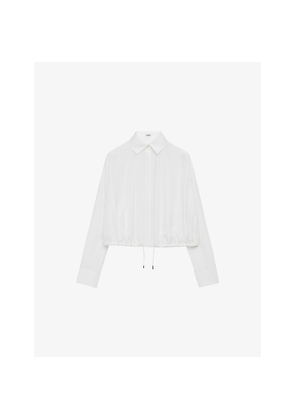 Womens Loewe Balloon Drawstring-Hem Silk Shirt