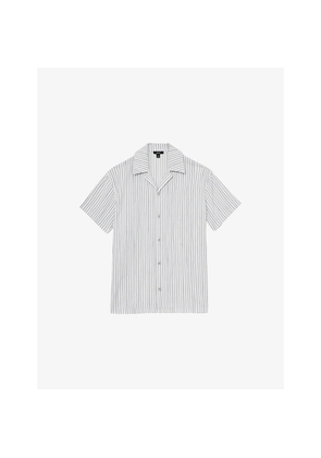 Mens Reiss Max Textured-Stripe Stretch-Woven Shirt