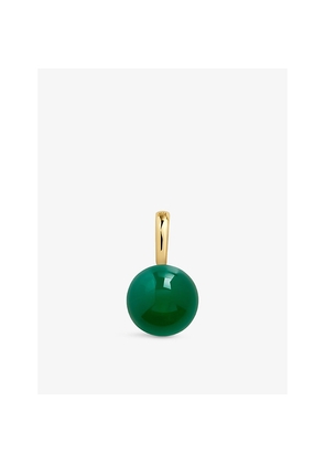 Monica Vinader Round 18ct Yellow Gold Vermeil and Green Onyx Pendant
