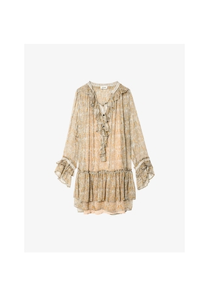 Womens Zadig&Voltaire Ralice Ruffle-Trim Chiffon Mini Dress