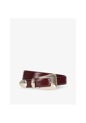 Womens The Kooples Western-Buckle Leather Belt