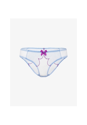 Womens Agent Provocateur Lorna Bow-Embellished Mesh Briefs