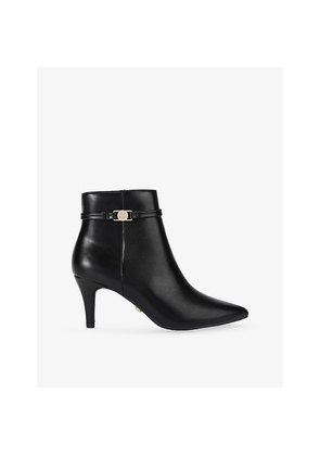 Womens Carvela Comfort Flute Coin Faux-Leather Heeled Ankle Boots