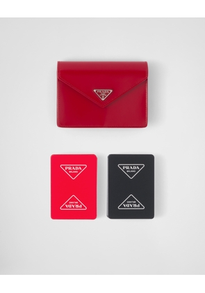 Playing cards with leather case